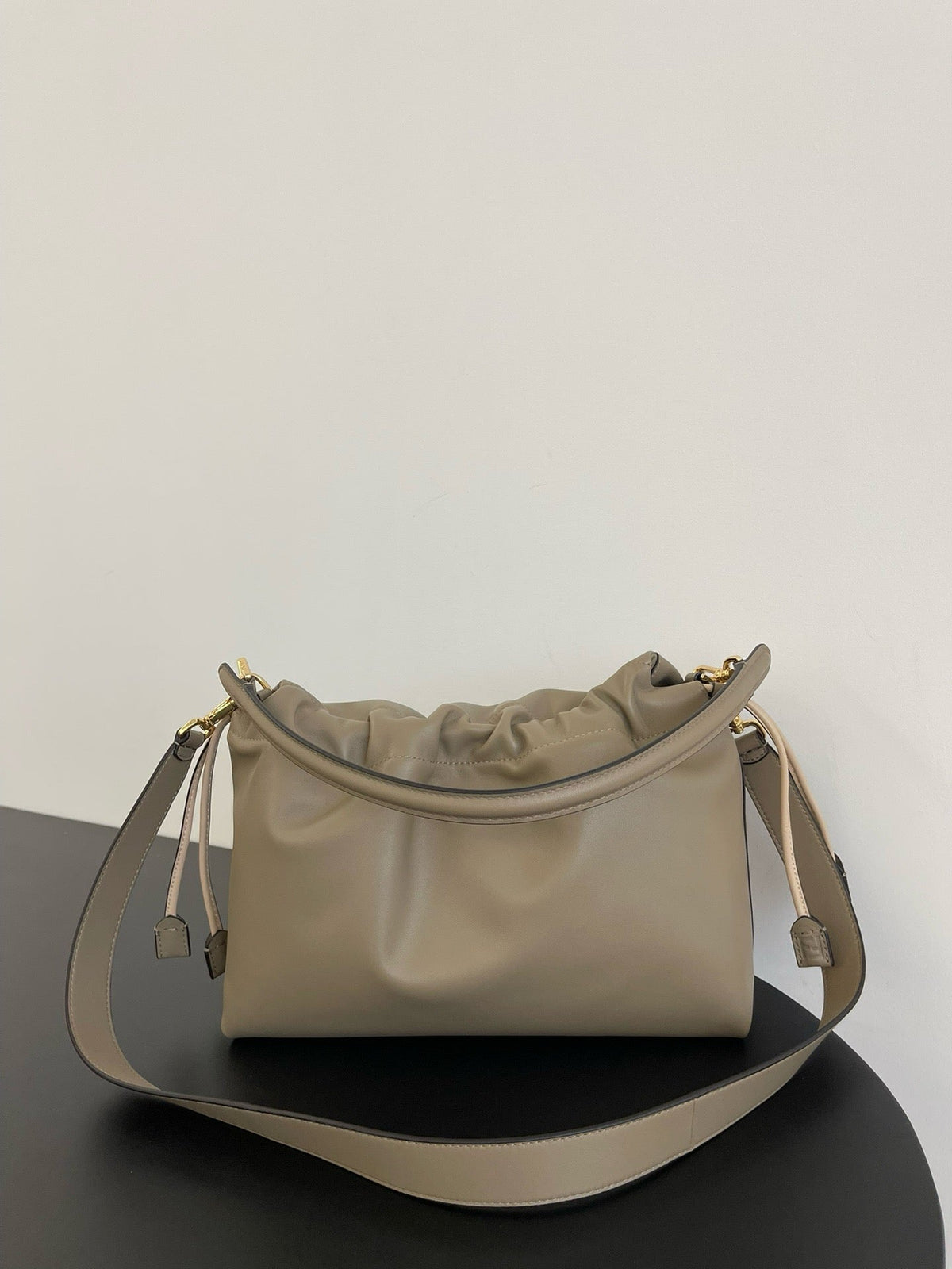 FF Mamma Baguette Bag Large 31cm in Grey Lambskin