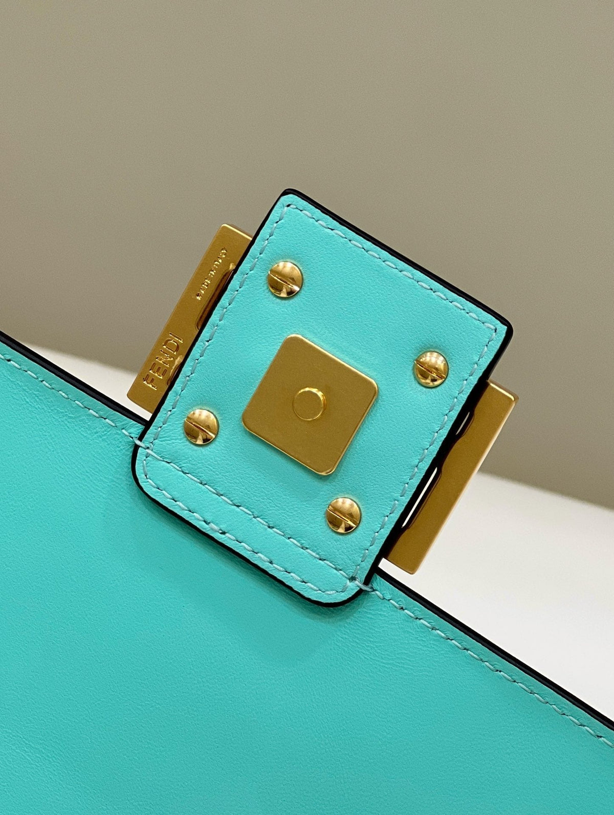 Baguette 27cm Tiffany Blue Lambskin Gold Hardware