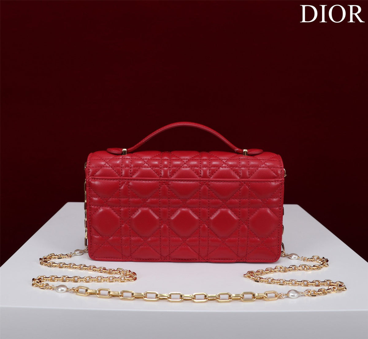 my cd mini 21 red lambskin