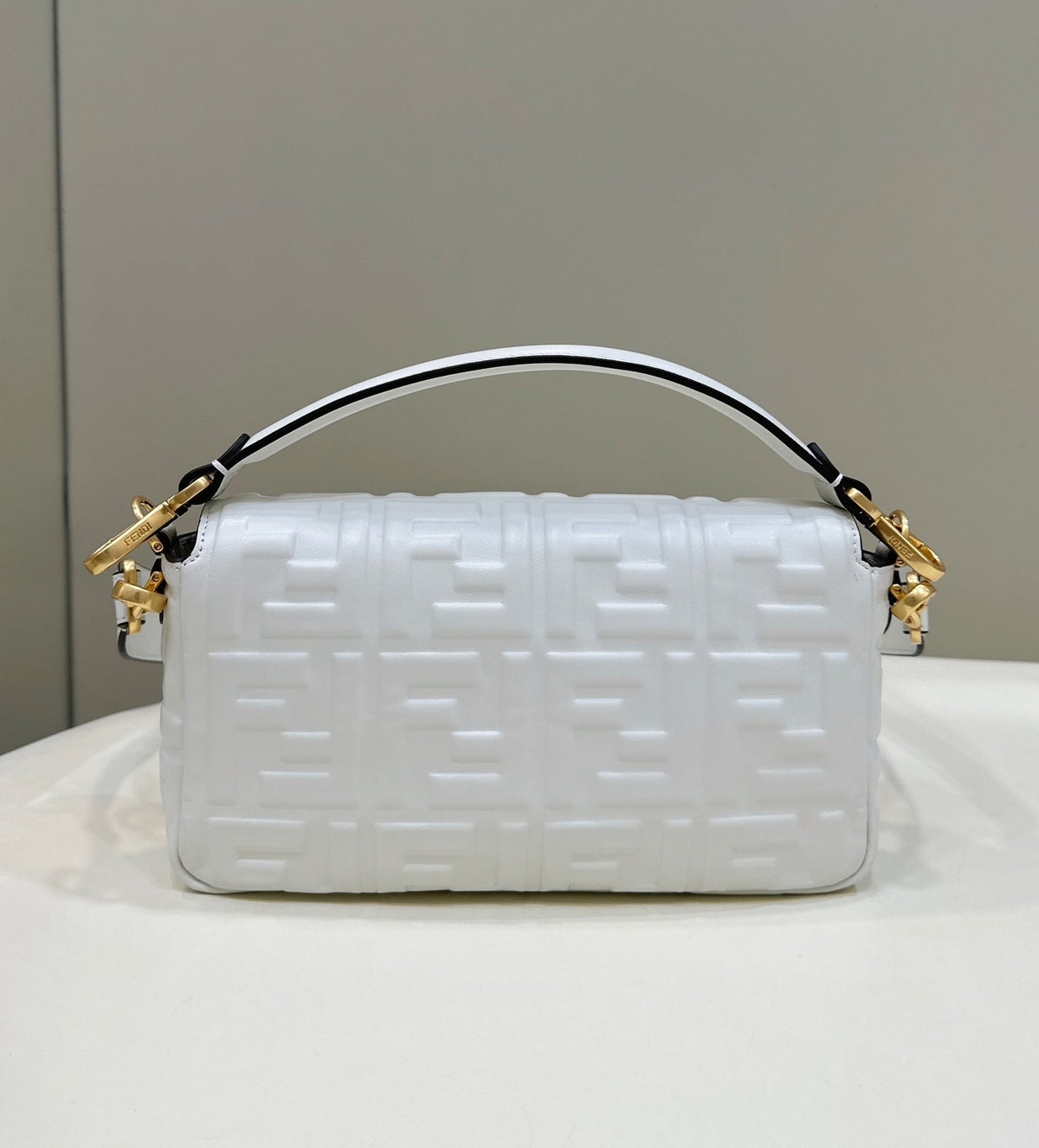 Baguette 27cm Grey Lambskin Gold Hardware