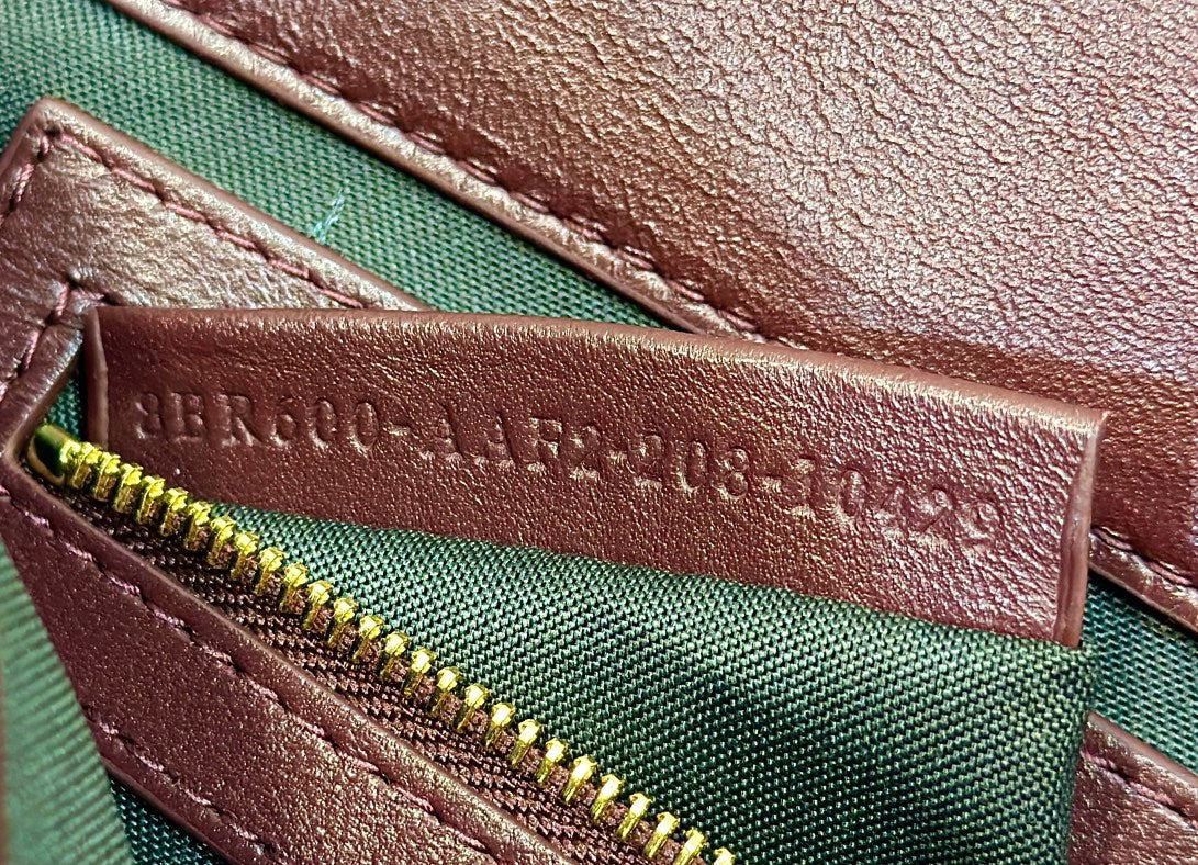 Baguette 27cm Burgundy Lambskin Gold Hardware