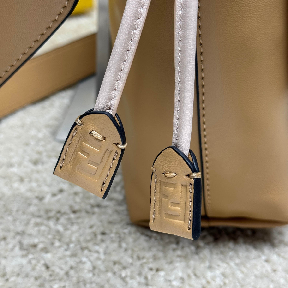 Mamma Baguette Medium Bag 26.5cm Light Brown Lambskin Gold Hardware