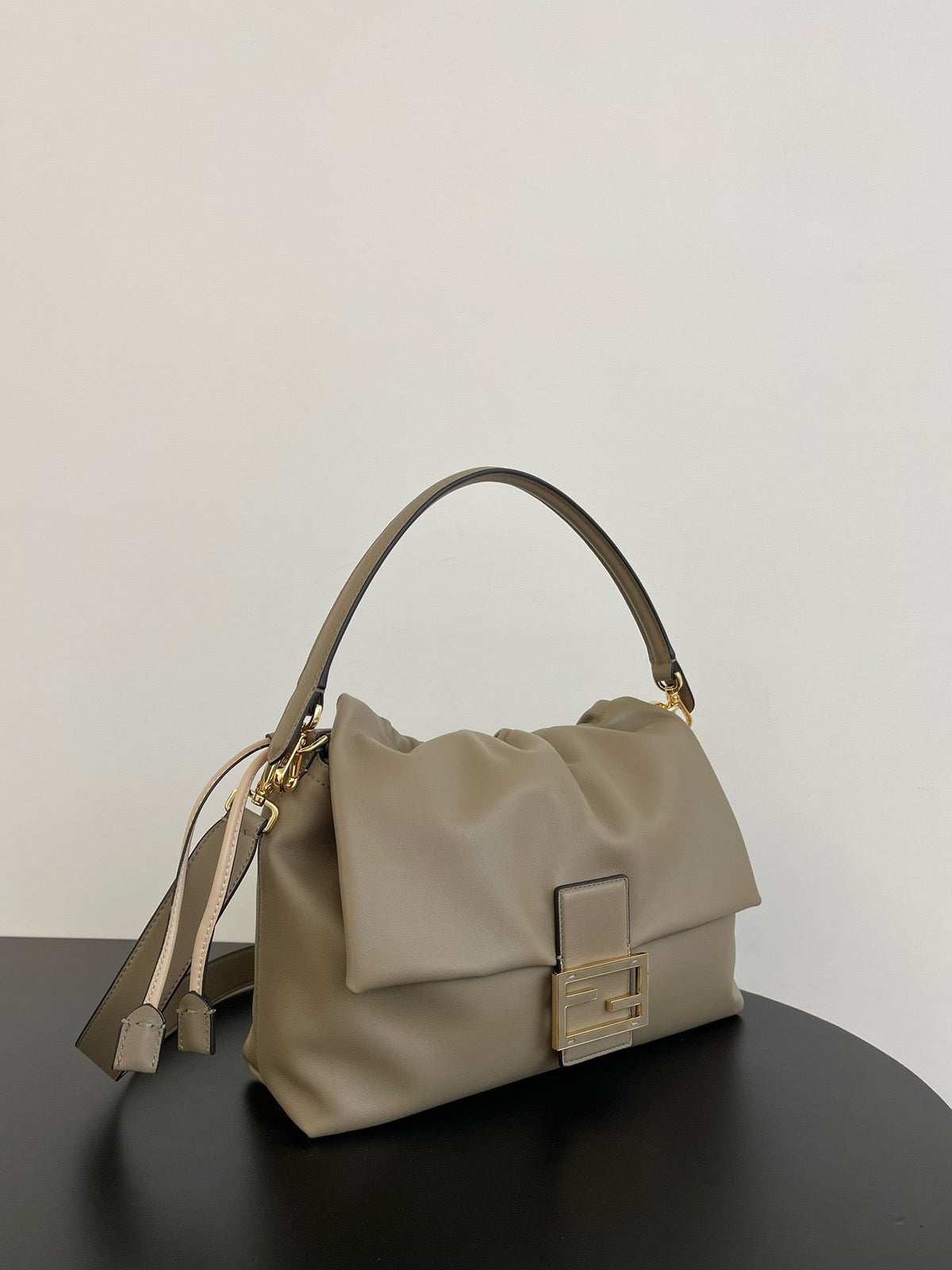 FF Mamma Baguette Bag Large 31cm in Grey Lambskin