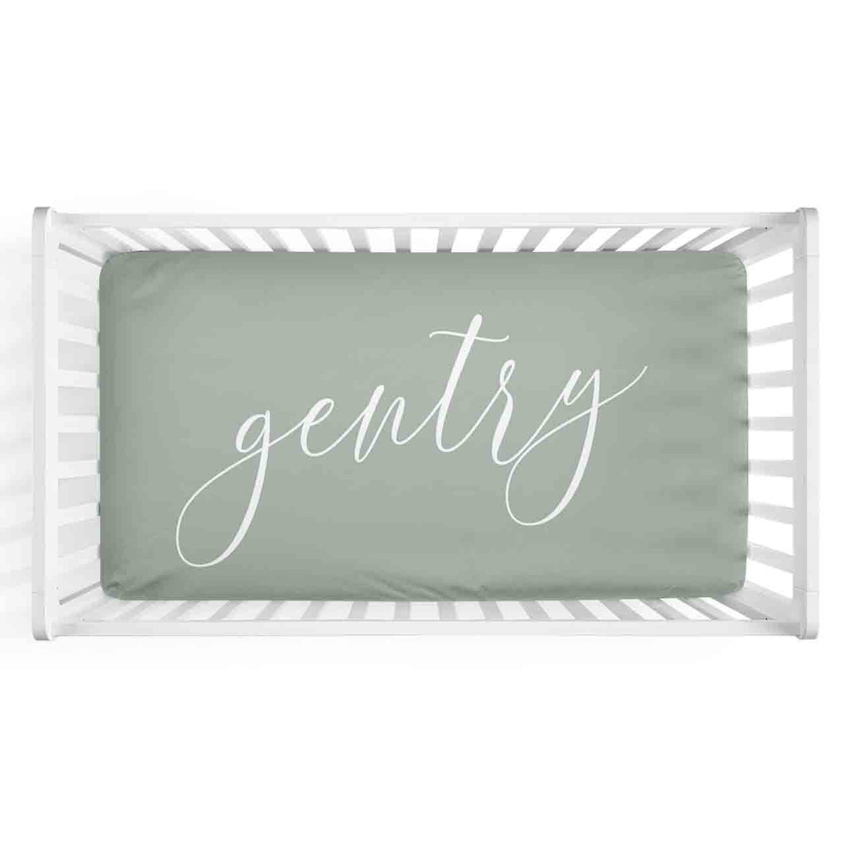 Color Story | Moss Personalized Crib Sheet