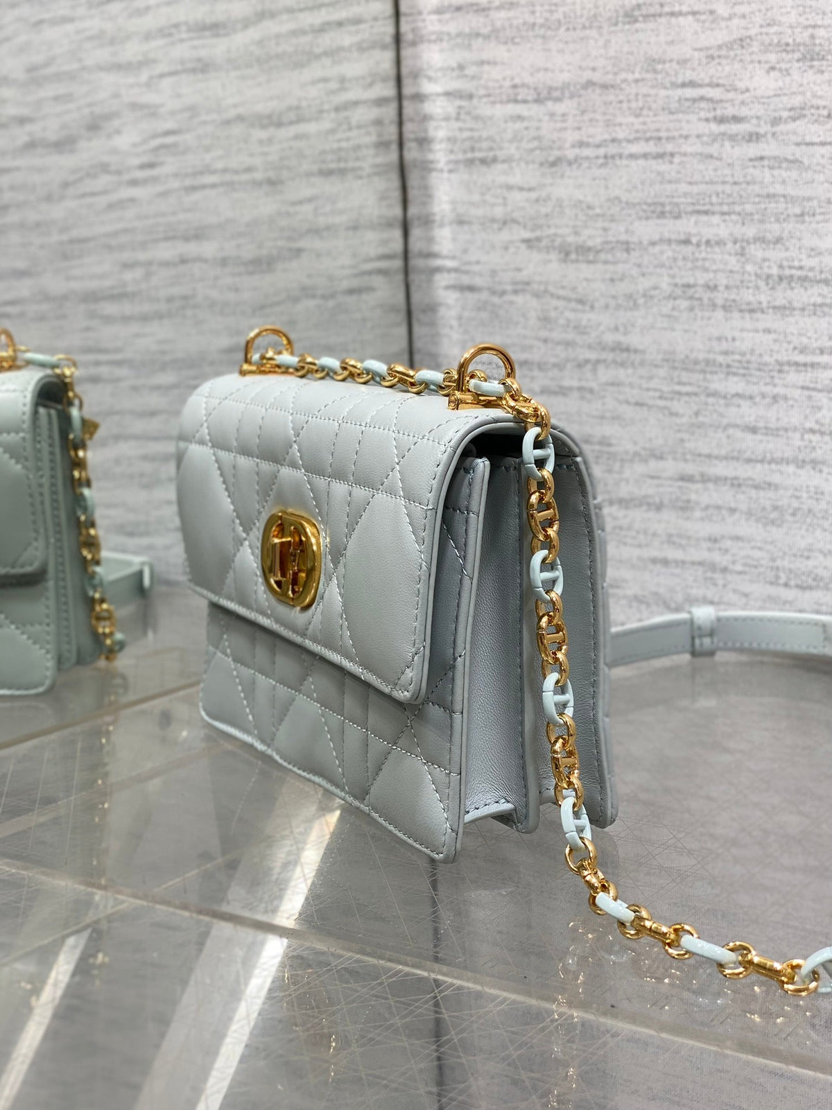 CD Miss Caro 17 Bag Light Blue Calfskin 226496